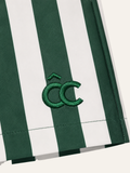 CÔTE CHIC Portofino Green striped swim shorts